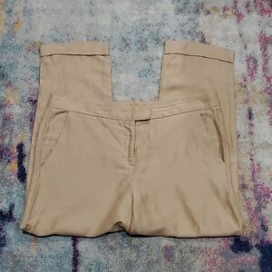 Maggie Ward Linen & Cotton Cropped Pants in Tan Size 10